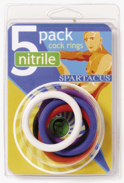 Spartacus 5 Pack Nitrile Cock Rings Ø 4cm